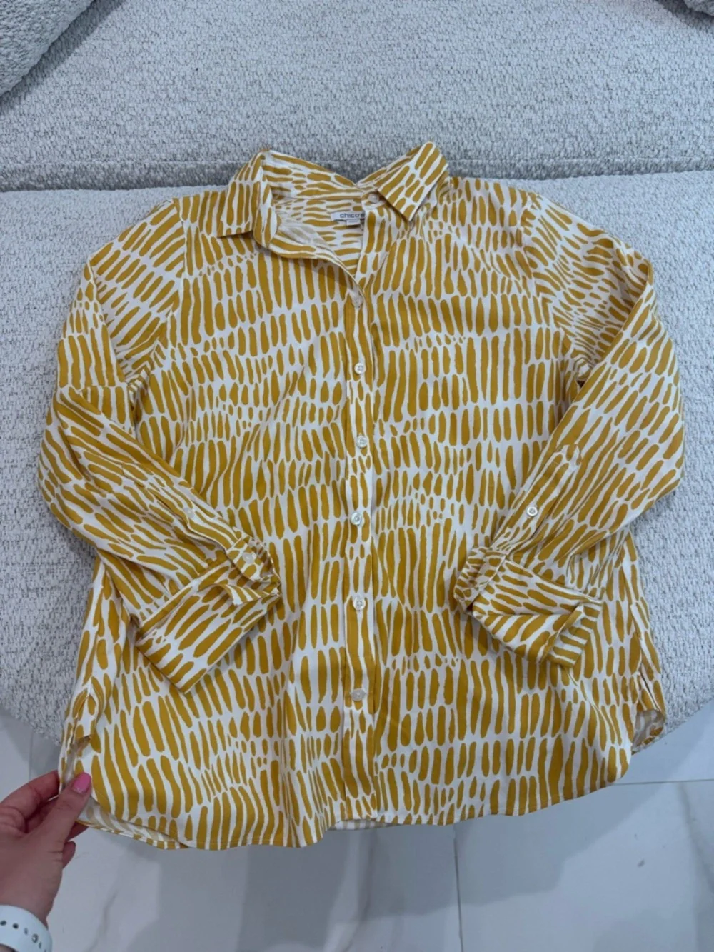 Chico’s Patterned Button Down Women’s Top